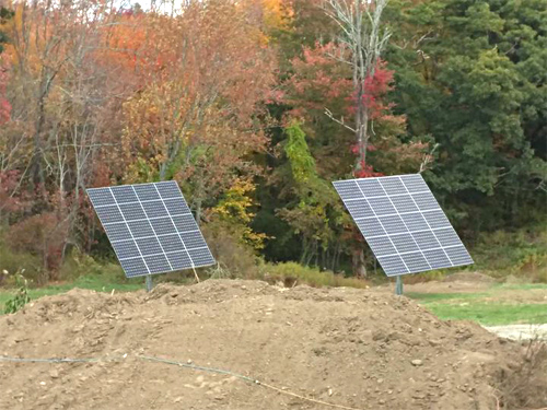 Solar tracker installation in Franklin Massachusetts