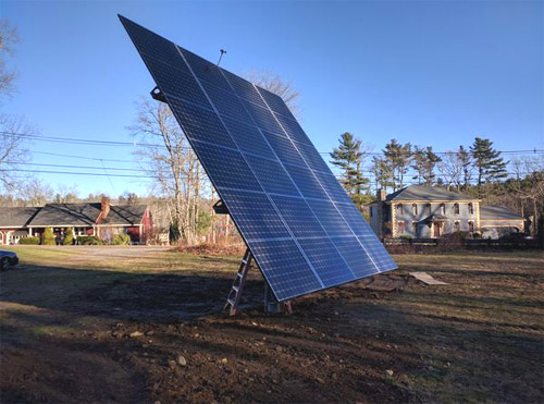 Solar tracking system in Foxboro, Massachusetts